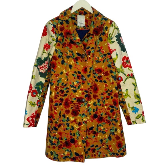 Anthropologie Elevenses Leopardlily Printed coat jacket 4 - Picture 5 of 9